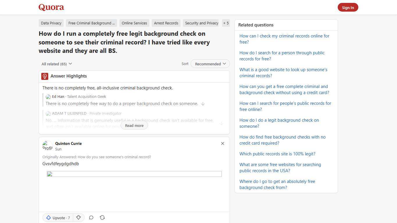 How to run a completely free legit background check on someone to see their criminal record - Quora